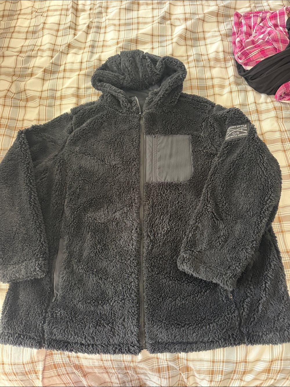 Grunt Style Mens Fleece Hooded Jacket - Black 3X